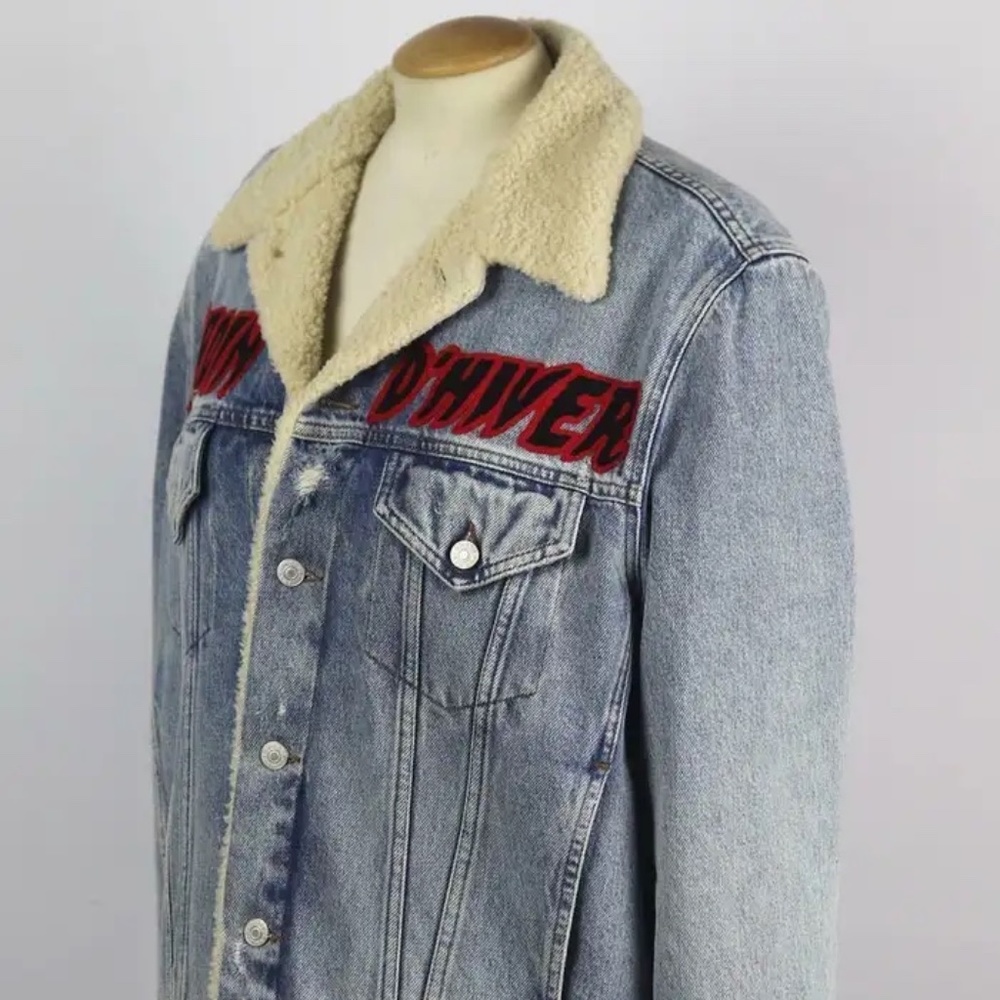 GUCCI Jardin D'Hiver Shearling Denim Jacket Size: IT42 - Picture 5 of 8